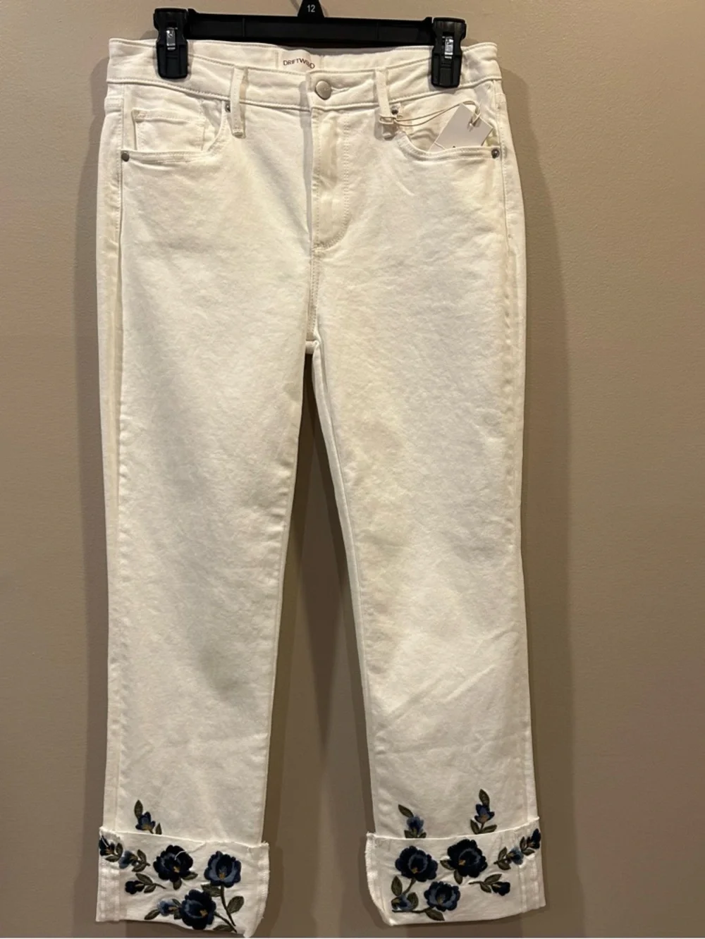 Driftwood Colette X Blue Bouquet High Rise Cropped Jeans
